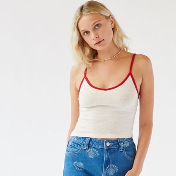 Urban Outfitters Tops - URBAN OUTFITTERS White and Red Tank